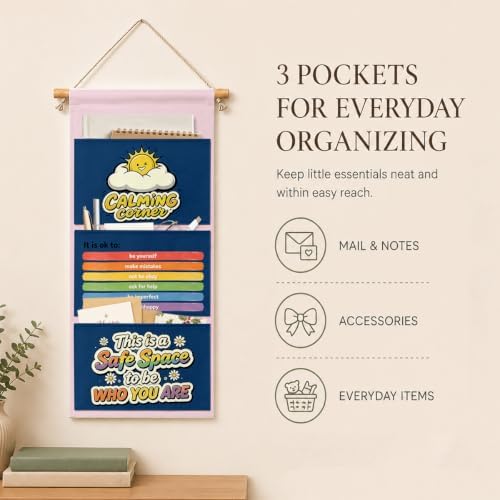 IAXIC Calm Corner Wall Organizer, Canvas Storage for Nursery Classroom