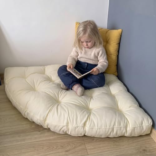 ShowyLive Large Corner Floor Cushion, 39.37" Radius Corner Kids Rug