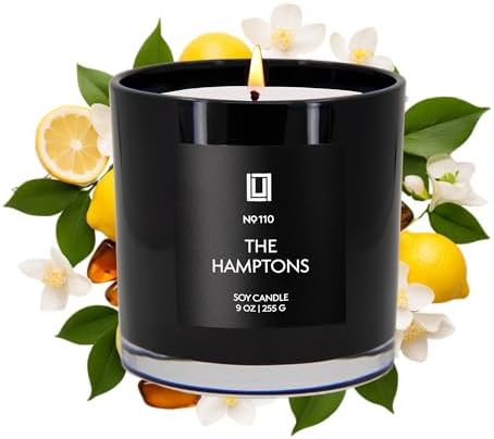 Lulu Candles | The Hamptons - Fresh Citrus & Ocean Mist | Luxury Scented Soy Jar Candle | Hand Poured in The USA | Highly Scented & Long Lasting (9 Oz.)