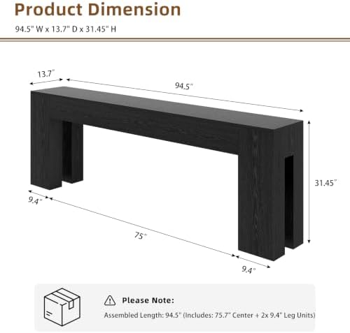 Epecoya 94.5 Inch Extra Long Console Table, Black