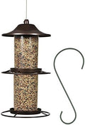Perky-Pet Large 2-Tier Panorama Wild Bird Outdoor Feeder with Hanging Hook - 325SCOMBO-1SR - 4.5 lb Seed Capacity - Durable Construction - Versatile Hanging with Included Hook