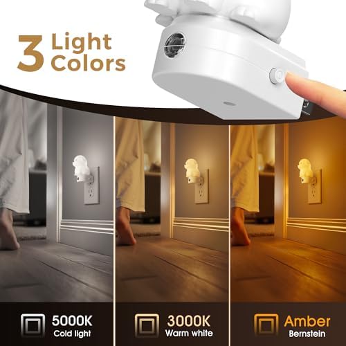 L LOHAS LED Plug in Night Light for Kids, 3D Cute Puppy Night Lights