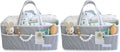 Baby Diaper Caddy Organizer - Large Tote Bag for Newborn essentials Boy or Girl - Baby Shower Basket - Nursery Must Haves - Registry Favorites - Newborn Caddie Car Organizer (Pack of 2)