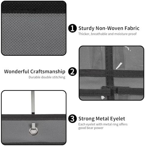 Over the Door Organizer Cell Phone Hanging Classroom Pocket Chart Wall Door Closet Hanging Organizer Durable Fabric Storage Bag, 24 Pockets (Grey)