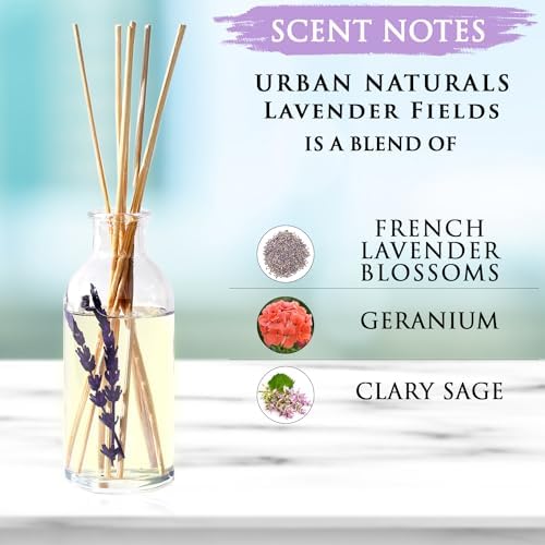 Urban Naturals Reed Diffuser Set, Lavender Fields - Bathroom Shelf Décor
