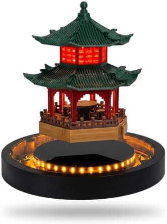 Levitating Ancient Tower Lamp Pavilion Magnetic Floating Attic Night Light 360° Spinning in The Air Freely Decorative Tower Lamps for Home Office