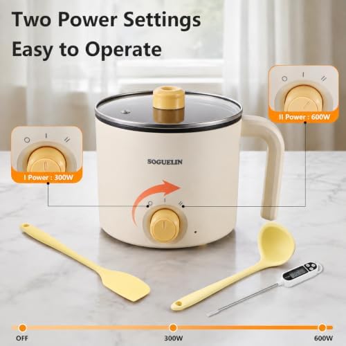 SOGUELIN Wax Melting Pot with Spoon & Thermometer for Candle Making