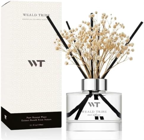 WEALD TRIBE Clean Linen Reed Diffuser for Bathroom Accessories Shelf Decor