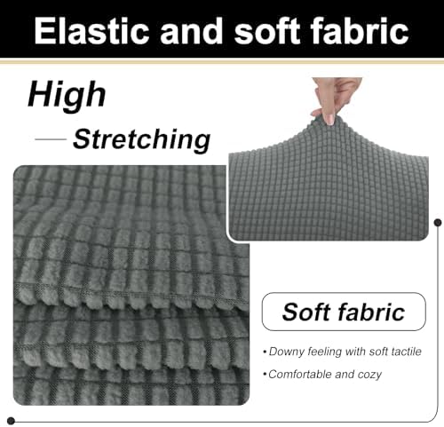 U-NICE HOME 3 Pieces Stretch Couch Cover Sofa Slipcover, Grey