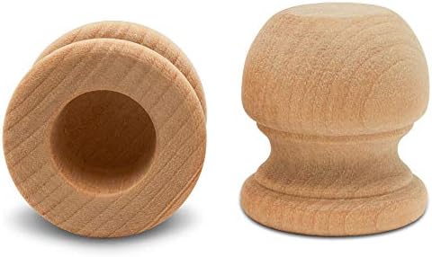 Wood Finials, 1-1/8 Inch Tall with 1/2 Inch Hole, Unfinished Wood Finials for 1/2 Inch Dowel Rods, Wood Dowel Caps for Crafts and DIY, Pack of 500 by Woodpeckers