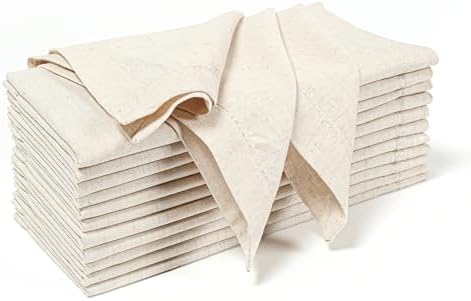 Ramanta Home Natural Linen Flax Cloth Napkins Set of 4, 18x18 Inches
