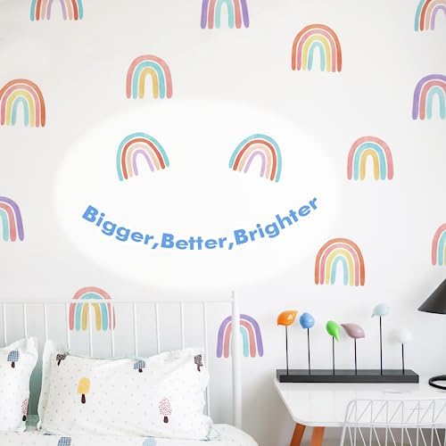 Pastel Rainbow Wall Decals for Playroom & Nursery, Peel and Stick