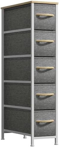 Sorbus 5-Drawer Narrow Dresser for Bedroom (Beige)