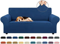 KEKUOU Stretch Loveseat Couch Cover, 2 Cushion Couch Slipcover,Classic Blue