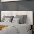 EMMA + OLIVER White Full Quilted Tufted Headboard