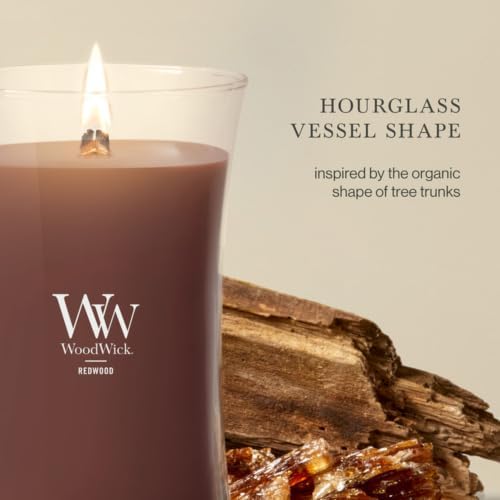 WoodWick Redwood Scented Candle, Crackling Wick, 21.5oz