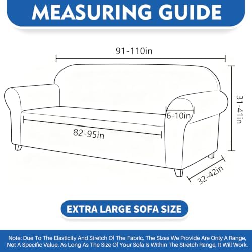 XINEAGE XL Sofa Slipcover Pet Friendly, Stretch Couch Cover,Light Gray