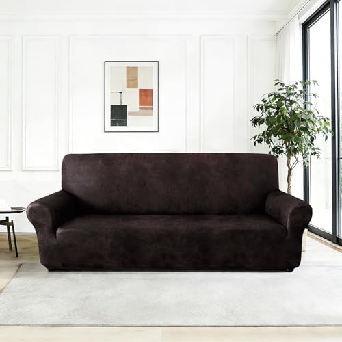 ANARACHON 1-Piece Leather-Look Sofa Cover,Sofa Slipcover Width 78"-88"