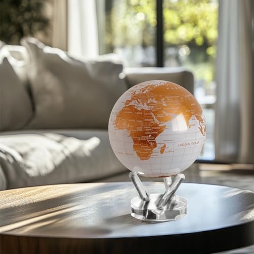 MOVA Self Rotating Globe, Pearl White and Gold Prestige (8.5")