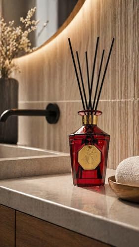 VANGIE Luxury Reed Diffuser for Home | Red Passion | Warm, Woody & Fruity Scent | Elegant Red Glass Bottle with Rattan Reeds | Long-Lasting Home Fragrance | 100 mL