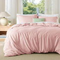 Bedsure Duvet Cover Full Size, Soft Double Brushed Bedding Set, 3Pcs, Pink