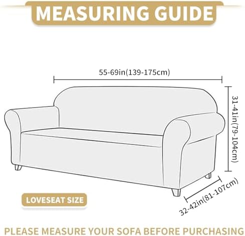 JIVINER 1 Piece Couch Cover for 2 Cushion Couch, High Stretch Loveseat Covers with Elastic Bottom, Washable Sofa Slipcovers for Dog, Pets Feature Geometrical Jacquard Fabric (Loveseat, Peacock Blue)