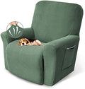 KEKUOU Recliner Chair Covers, 1-Piece Lazy Boy Recliner Cover,Greyish Green