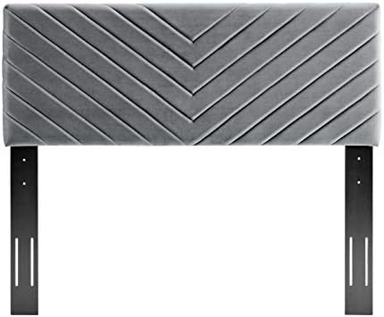 Modway Alyson Angular Channel Tufted Performance Velvet California King Headboard in Charcoal, King King, Model:MOD-6145-CHA