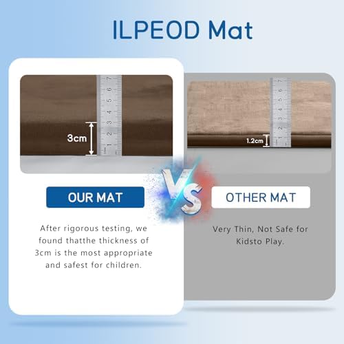 Baby Play Mat for Floor Nursery Rug Muscle Mat Area Rug Playroom Rug 79"x110" Playpen Mat Elastic Foam 1.3" Thick Crawling Mat for Babies,Toddlers, Infants, Kids,Chestnut