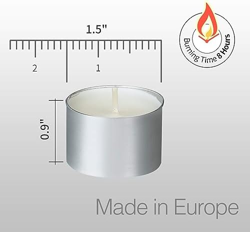 Tealight Candles - 8 Hours Long time Burning, White Votive Smokeless European Tea Light Unscented Candles for Shabbat, Weddings, Christmas,Home Decorative - 300 Packs