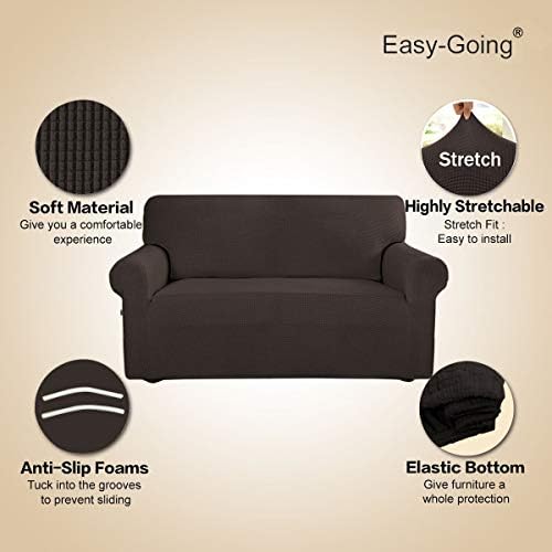 Easy-Going Stretch Couch Covers for Sofa Washable Large Chocolate