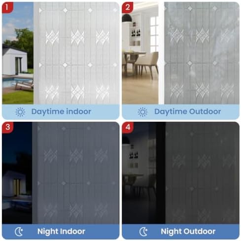 ADD.HERES Window Privacy Film, Glass Decorative Static Cling, 17.5" x 78.7"