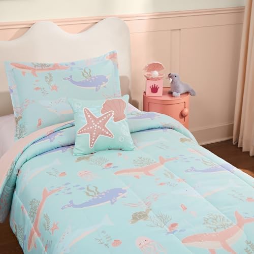 Twin Comforter Set for Girls/Boys-3 Pieces Ocean Glow in the Dark Bedding