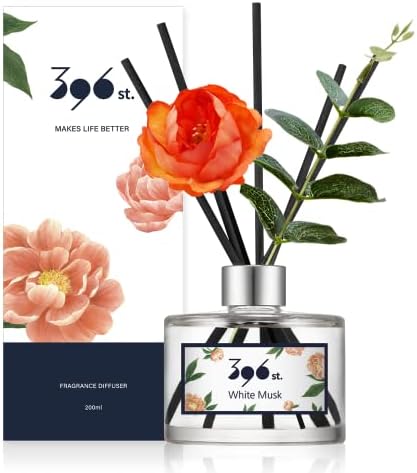 396 st. Preserved Baby's Breath Flower Reed Diffuser, White Musk, 200ml(6.7oz) / Reed Diffuser Sets, Home Fragrance, Scented Oils, Home & Bathroom Décor