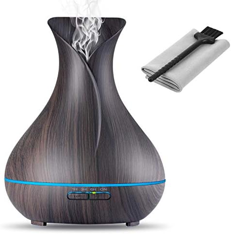 Aroma Essential Oil Diffuser, 400ml Ultrasonic Cool Mist Humidifier with Waterless Auto Shut-Off and Cleaning Kit for Home, Yoga, Office, Spa, Bedroom, Baby Room - Wood Grain