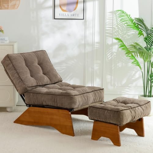 MAXYOYO Accent Chair with Ottoman, Lounge Chair with Adjustable Backrest