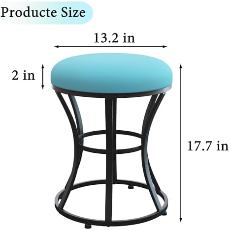 Vanity Chair, Small Velvet Vanity Stool & Ottoman Bench for Bathroom, Dorm