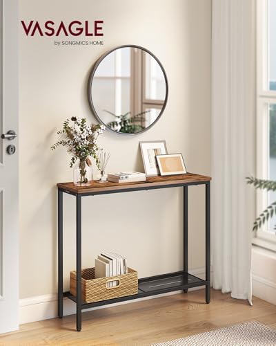 VASAGLE 31.5" Console Table, Narrow Behind Couch Table, 2 Tier