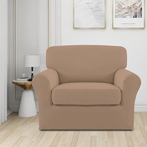 Easy-Going 2 Pieces Stretch Sofa Slipcover for Armchair Washable