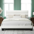 Allewie King Size Platform Bed Frame with Velvet Upholstered Headboard