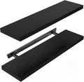 Amada 24 Inch Floating Shelves with Invisible Brackets, Set of 2, Black