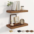 Dreamland 18 in Wall Mounted Wood Floating Shelves, Rustic Brown, 2 Pack