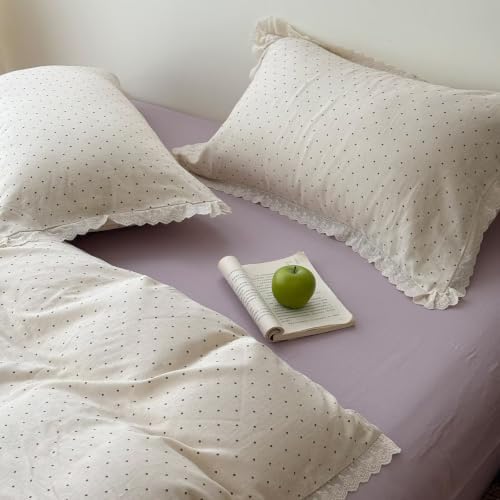 Polka Dot Duvet Cover Set 3 Pcs,Twin Size 68"×86" Comforter Cover