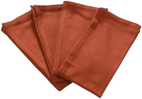 Accent Home 100% Cotton Napkins, Delicate Cloth Napkins for Dinners - Rust