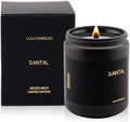 Lulu Candles | Santal | Wood Wick | Luxury Scented Soy Jar Candle | Hand Poured in The USA | Highly Scented Long Lasting (8 Oz. Mason Jar)