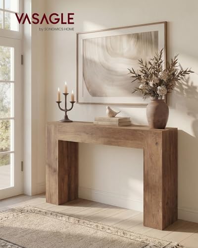 VASAGLE 47.2 Inches Entryway Table, Thick Tabletop Console Table, Farmhouse