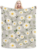 White Daisies Flower Fleece Throw Blanket Ultra Soft Cozy Decorative Flannel Blanket for Home Bed Couch Chair Travel 60x50in