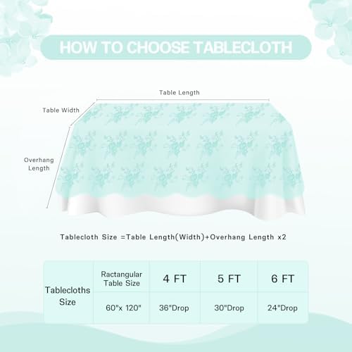 Lace Table Cloth Vintage Lace Tablecloth Desk Fabric 60x120Inch for Garden