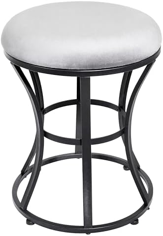Vanity Chair, Small Velvet Vanity Stool & Ottoman Bench for Bathroom, Dorm