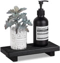 Bathroom Sink Tray Wood Riser Display Kitchen Decor Soap Holder, Black